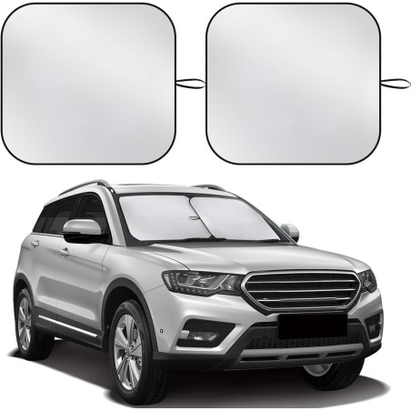 2-Piece Automotive Front Windshield Sunshade, Foldable Sunshade for Blocking The Sun's Rays