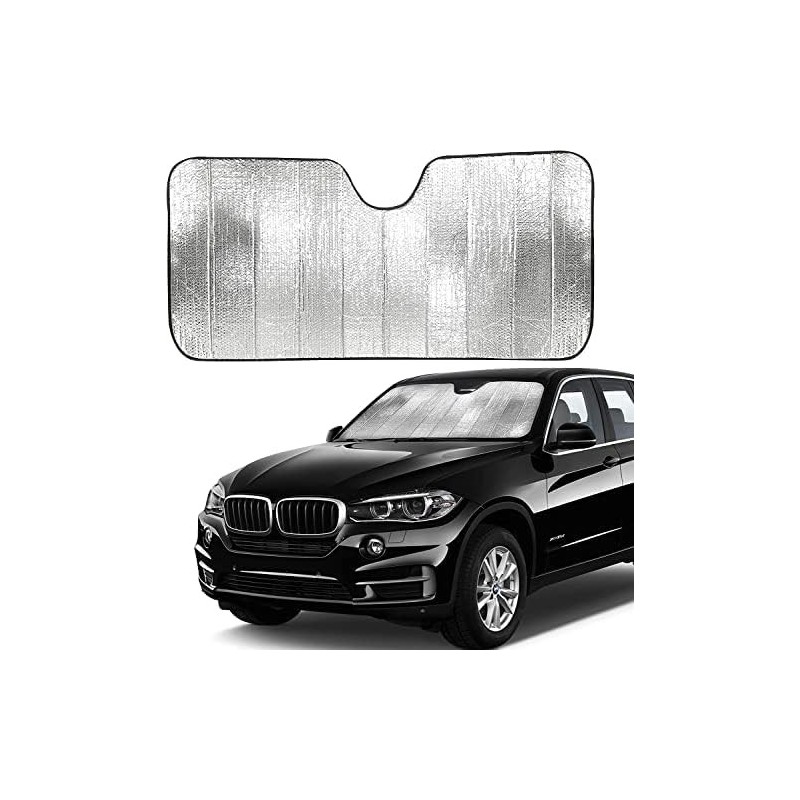 Car Windshield Sun Shade, Foldable Reflective Sun Visor for Car, Large (58 x 28 Inch)