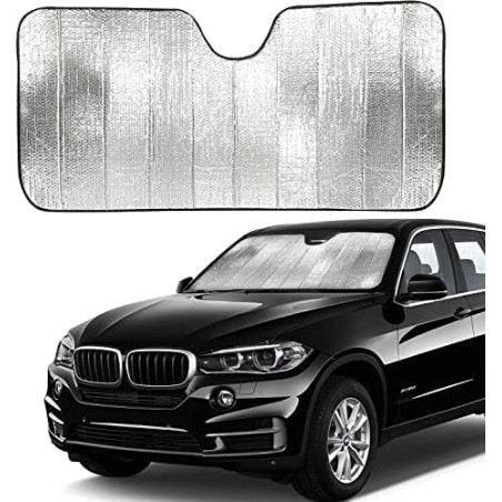 Car Windshield Sun Shade, Foldable Reflective Sun Visor for Car, Large (58 x 28 Inch)