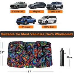 Suntchen Umbrella Car Shade - Upgraded Fiberglass Rips and Shaft, 360° Rotation Sunshade