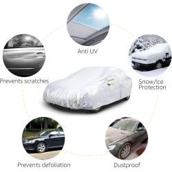 Silver Weatherproof Car Cover - 150D Oxford, Sedans up to 200"