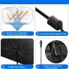 Umbrella Car Shade - Upgraded Steel Rips and Shaft, 360° Rotation Sunshade