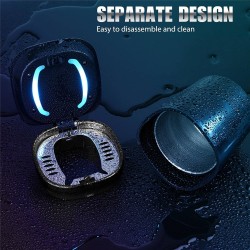 Car Ashtray with Lid Smell Proof, Stainless Steel Ash Tray with Lid and LED Blue Light