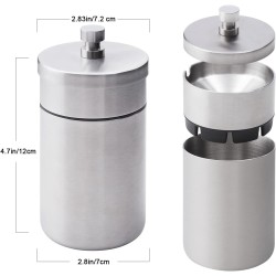 Stainless Steel Auto Ashtrays with Lid Car Ashtray for Car Cup Holder (Silver)