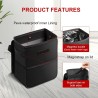 Simple Car Trash Can with Lid and Storage Pockets, 2 Gallon, Black